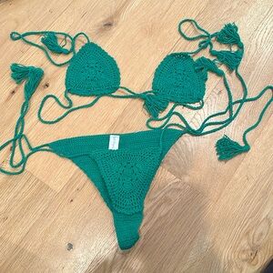 Andi Bagus green chrochet bikini small/medium
